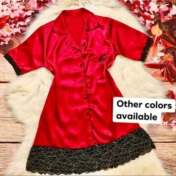 New Satin Silk-Like T-shirt Nightgown​ - Picture 7 of 7